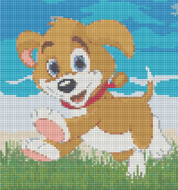 Puppy in Grass Diamond Painting Kit - Art by Sals