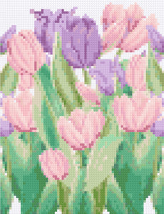 Ballet of Pink and Purple Tulips Diamond Painting Kit - Art by Sals - A Homespun Hobby