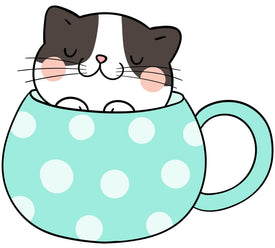 Cat in a Cup Paint by Number Printable Sheets - A Homespun Hobby