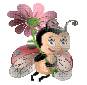 Diamond Painting Printable Canvas Ladybug with Flower - A Homespun Hobby
