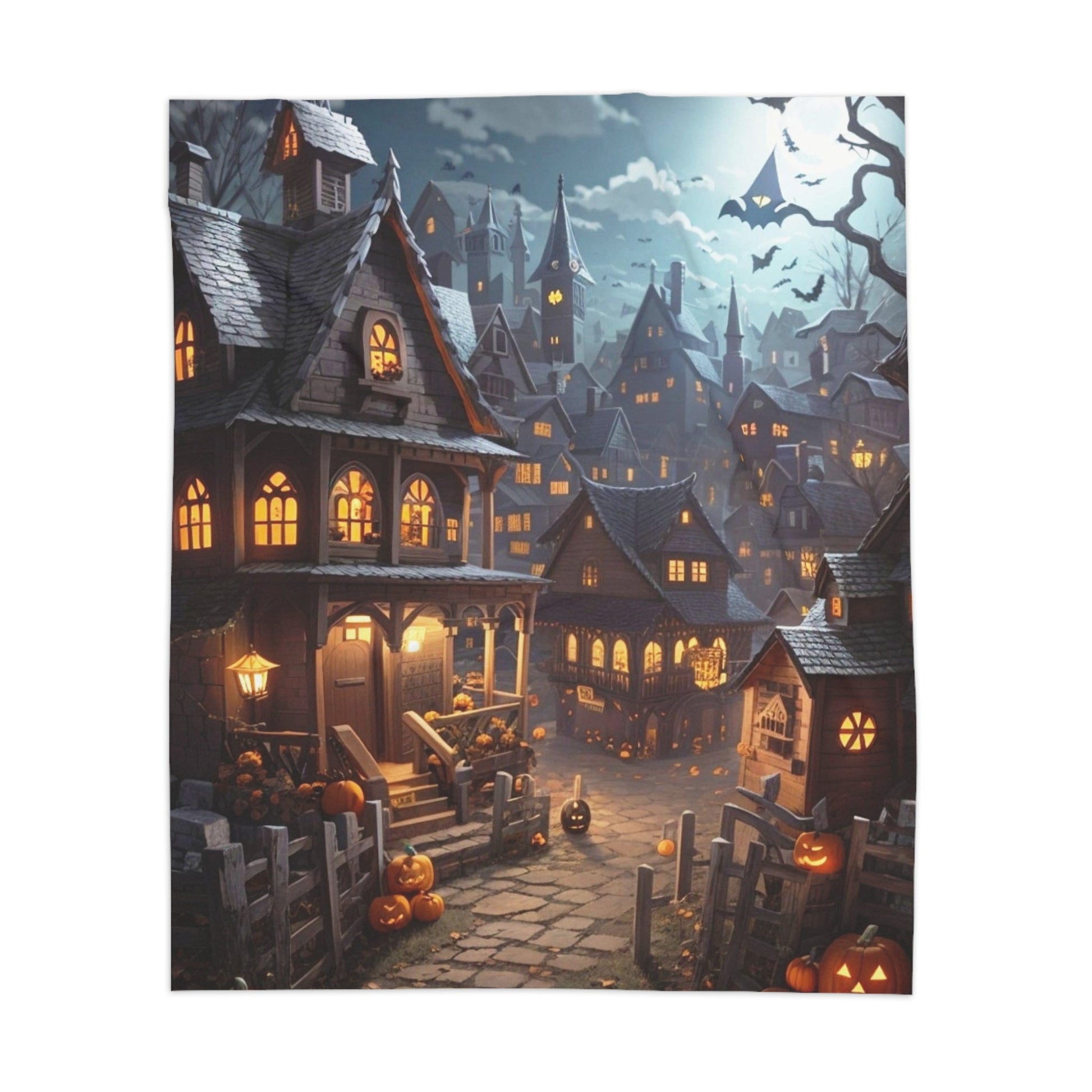 Dusk Settles on Halloween Sherpa Blanket - A Homespun Hobby