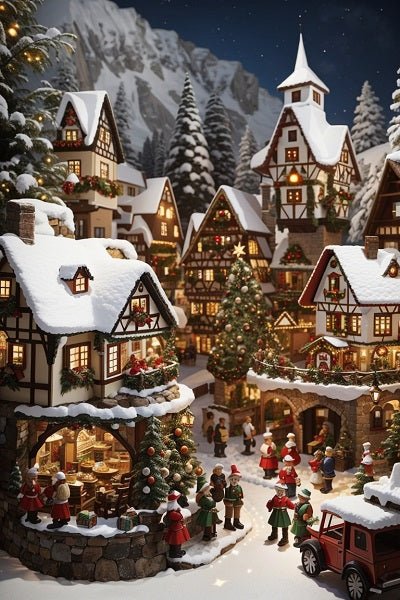 German Christmas Village Diamond Painting Kit by Art by Sals - A Homespun Hobby