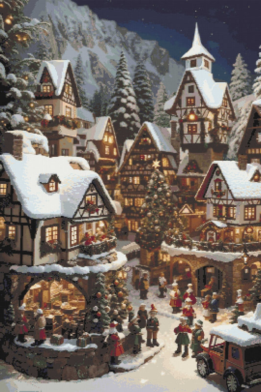 German Christmas Village Diamond Painting Kit by Art by Sals - A Homespun Hobby