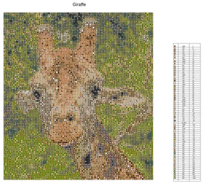 Giraffe Printable Diamond Painting Pattern - Square - Art by Sals - A Homespun Hobby