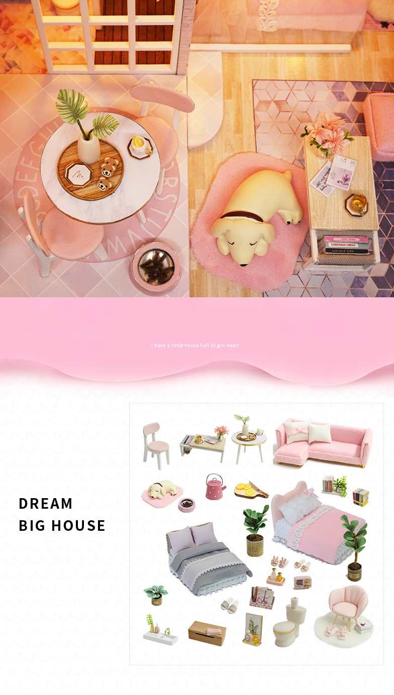 Girlish Dream Loft Apartment DIY Miniature Dollhouse Kit - A Homespun Hobby