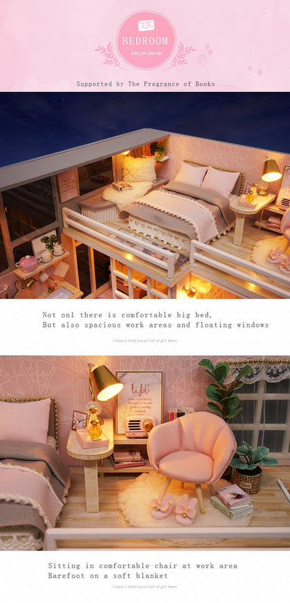 Girlish Dream Loft Apartment DIY Miniature Dollhouse Kit - A Homespun Hobby