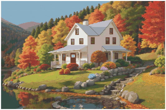 New England Homestead Diamond Painting Kit by Art by Sals - A Homespun Hobby