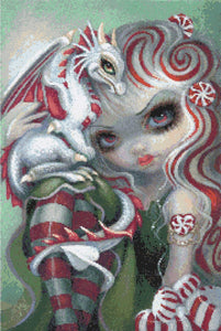 Peppermint Dragonling by Jasmin Becket-Griffith Diamond Painting Canvas - A Homespun Hobby