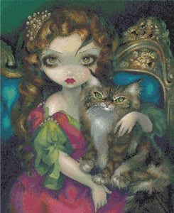 Princess with a Maine Coon Cat by Jasmine Becket-Griffith Diamond Painting Canvas - A Homespun Hobby