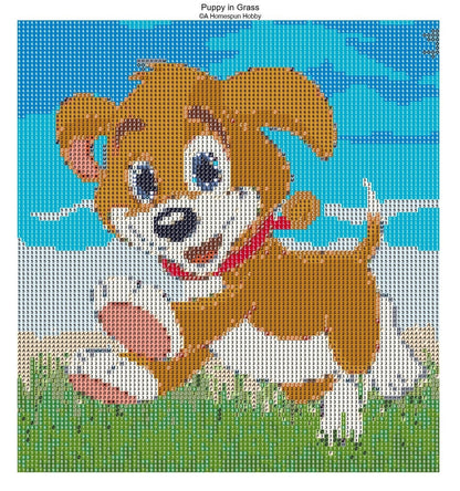 Puppy in Grass Diamond Painting Kit - Art by Sals - A Homespun Hobby