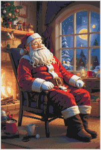Santa's Fireside Snooze Diamond Painting Kit by Art by Sals - A Homespun Hobby
