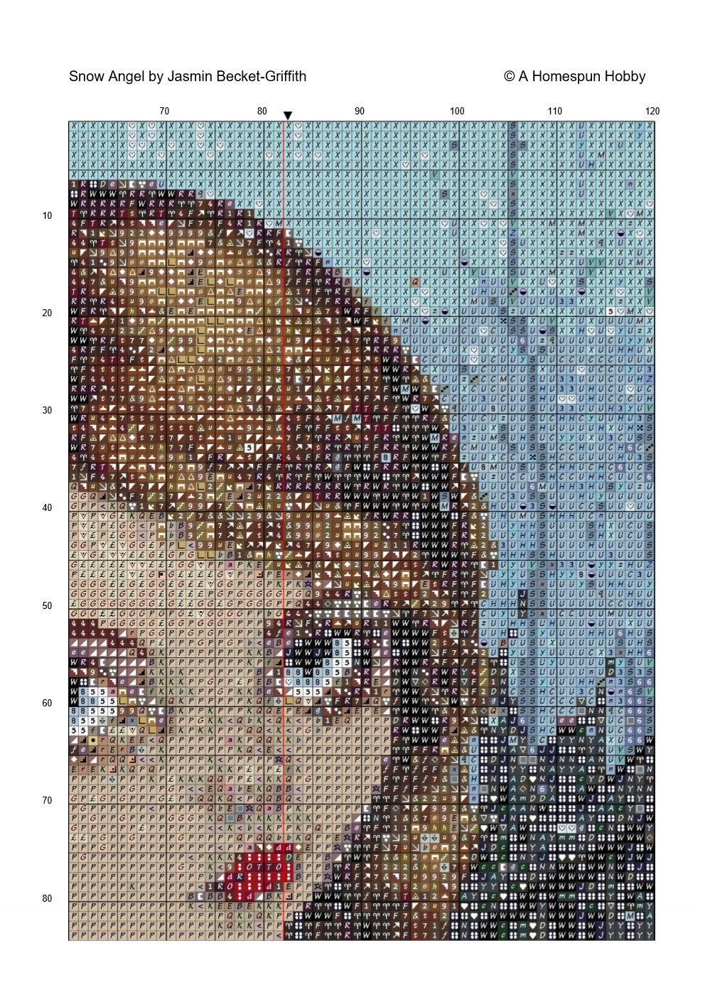 Snow Angel by Jasmine Becket-Griffith Diamond Painting Conversion Chart - A Homespun Hobby