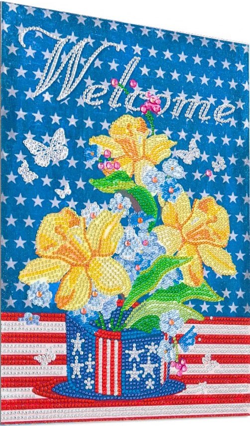 Welcome with Daffodils Partial Diamond Painting Kit - A Homespun Hobby
