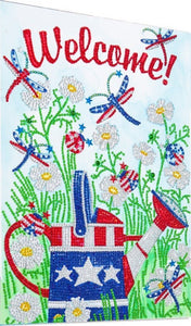Welcome with Watering Can Partial Diamond Painting - A Homespun Hobby