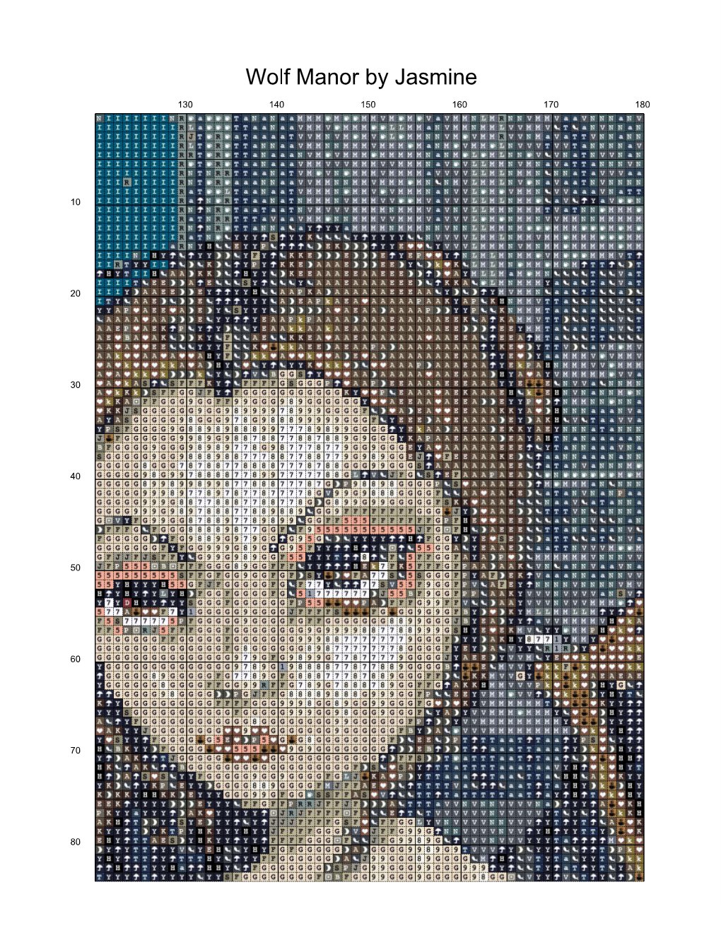 Wolf Manor by Jasmine Becket-Griffith Diamond Painting Conversion Chart - A Homespun Hobby